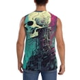 thumbnail image 4 of Pofeuu Cartoon Art Skull Print Men's Muscle T-Shirt, Sleeveless, Muscle Tank, Classic Muscle Tee Top For Men Casual Sleeveless Muscle T-Shirt Trendy Clothes-Medium, 4 of 7