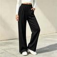 thumbnail image 4 of Ghalytn Women's Elastic Waist Wide Leg Sweatpants - Casual Lounge Pants with Side Pockets, 4 of 7