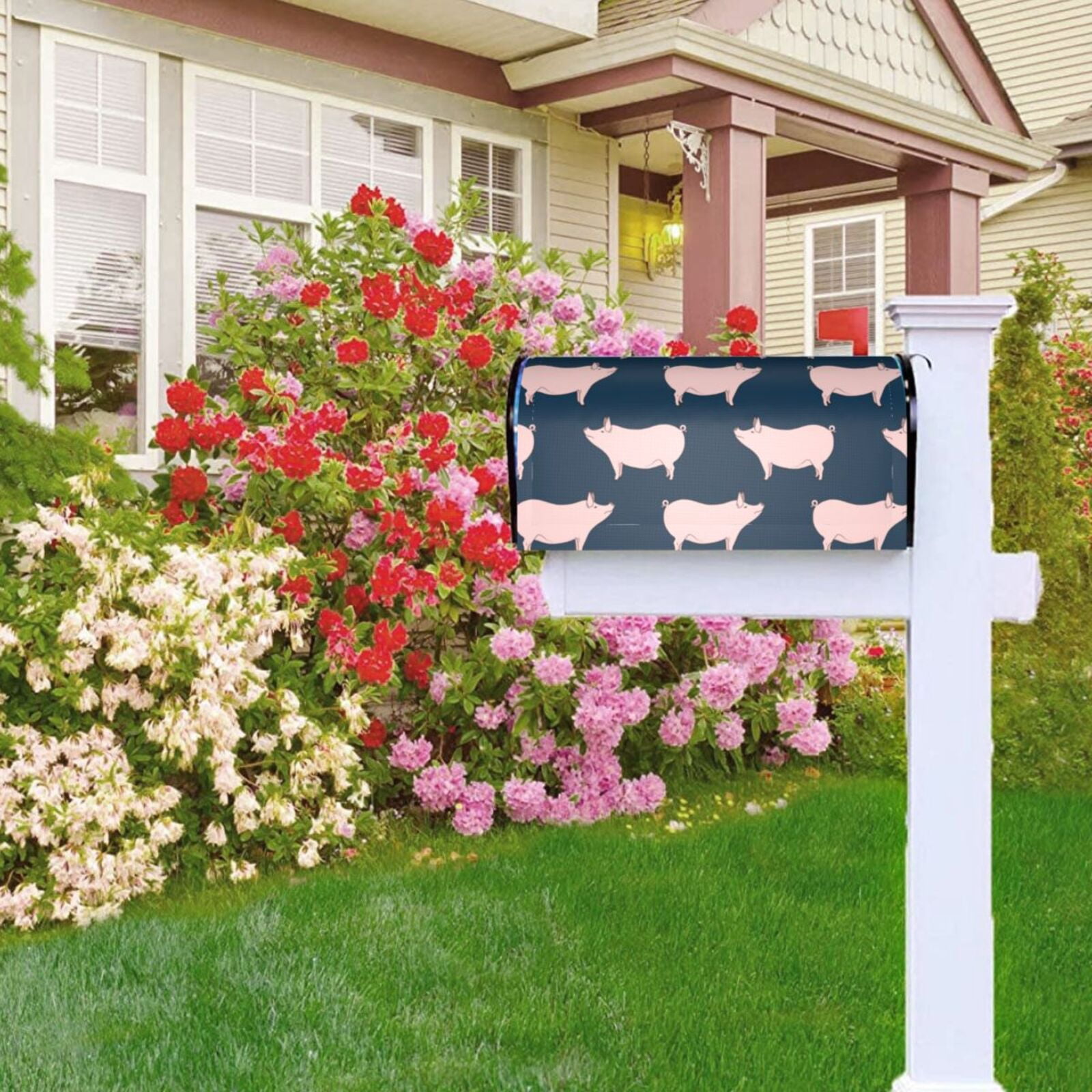 Logiee Pig 1 Print Post Letter Box Wrap Decor, Mailbox Cover Suitable for Standard Mailbox and Large Size Mailbox,Outdoor Yard Decoration-25.5x21 in