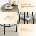 thumbnail image 3 of LIZEVINC 3 Pieces Round Bar Table Set, Small Dining Table for 2, Breakfast Table with Storage, Modern Kitchen Bar Table, 2 Upholstered Stools with Backrest for Kitchen, Dining Room & Bistro-Gray, 3 of 7