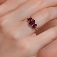 thumbnail image 5 of Gem Stone King 10K White Gold Red Rhodolite Garnet and White Lab Grown Diamond 3 Stone Engagement Ring for Women (2.39 Cttw, Gemstone Birthstone, Available in Size 5, 6, 7, 8, 9), 5 of 6