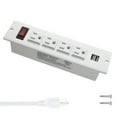 thumbnail image 1 of Power Bar with USB Recessed Mounted Power Strip with 4 Outlets 2 USB Ports for Desk Cabinet, 1 of 5