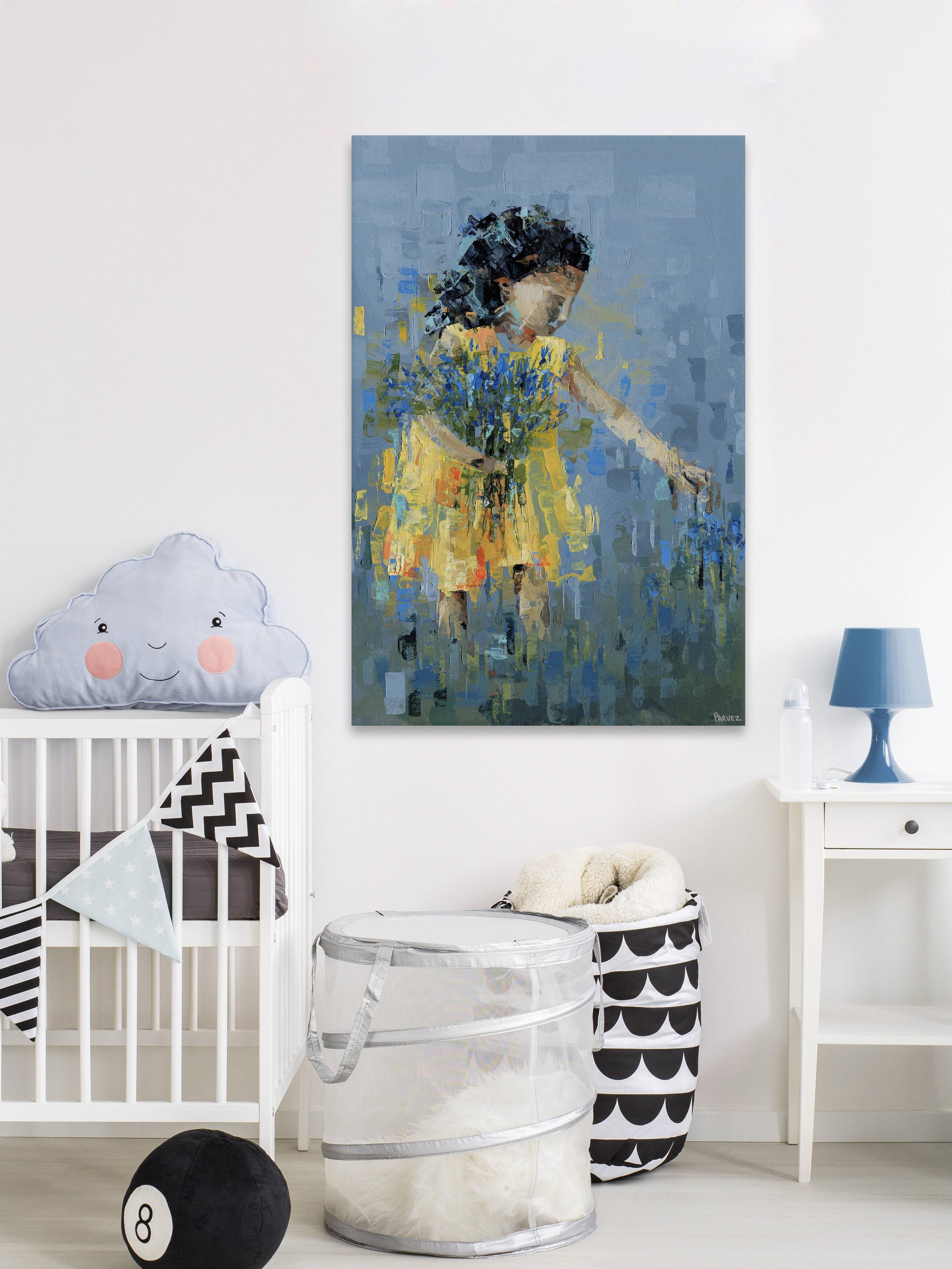 Parvez Taj Flower Picking Canvas Wall Art