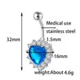thumbnail image 2 of Langgg Heart Gear Shaped Navel Belly Button Rings Copper Barbells Umbilical Nail Studs Body Piercing Jewelry, 2 of 9