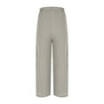 thumbnail image 5 of THDHVS Womens Linen Pants,Wide Leg Pants for Women,Barrel Leg Sweatpant Drawstring Elastic Waisted Wide Leg Pants Casual Trousers with Pockets Beige L, 5 of 7