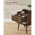 thumbnail image 5 of Nightstands, Set of 2, Bedside Tables with Hidden Drawers, Mid-Century End Tables with Solid Wood Legs, Side Tables for Bedroom, Natural Walnut, 5 of 8
