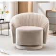 thumbnail image 4 of US Pride Furniture Modern Velvet Solid Print Tufted Accent Chair, Ivory, 4 of 4