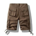 thumbnail image 3 of ALLLIST Brown Shorts Men Straight-Leg Mid Short Solid with Pockets Half Zip Button Cargo Outdoor Summer, 3 of 3