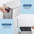 thumbnail image 2 of Danolapsi 4 Gallon Step Trash Can, 15 Liter Stainless Steel Rubbish Bin with Removable Inner Bucket, Rectangle Slim Garbage Can with Soft-Close Lid for Bathroom, Living Room, Office, 2 of 7