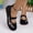 Black#11, variant on Flat Roman Sandals for Women – Breathable Knit & Embroidered Slip-On Casual Summer Footwear,Plus Size