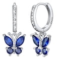 thumbnail image 1 of Pendientes de aro para las mujeres de la moda de joyería de cobre con cristales de colores Elegante Dainty Everyday Wear Accesorios de moda Idea, 1 of 3