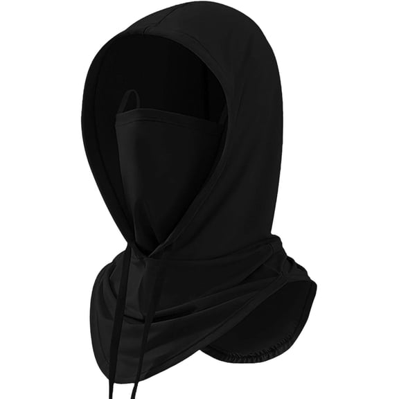 Fewfanhot Unisex Sun Protection Balaclava Hood with Removable Face Mask, Adjustable Drawstring Neck Warmer for Cycling, Fishing, Outdoor Activities