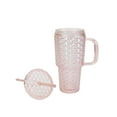 thumbnail image 4 of Holiday Time Gobelet Isolé en Plastique à Double Paroi 30 oz avec Paille et Poignée, Rose Iridescent, 4 of 6