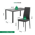 thumbnail image 4 of Juego de Comedor Mesa De Vidrio 6 Sillas De Metal Asiento Acojinado KingsHouse gris, 4 of 8