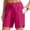 #01Hot Pink, variant on Women's 7" Athletic Running Long Shorts Workout Hiking Shorts Quick Dry High Waisted Active Zipper Pocket Pink L