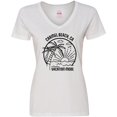 thumbnail image 3 of Inktastic Summer Vacation Mode Carmel Beach California Women's V-Neck T-Shirt, 3 of 5