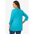 thumbnail image 2 of Woman Within Plus Size Perfect Three-Quarter Sleeve V-Neck Tee (Petite Available), 2 of 6