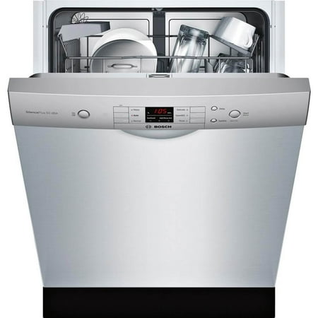 Bosch - 100 Series 24" Front Control Built-In Dishwasher with Hybrid Stainless Steel Tub - White