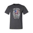thumbnail image 2 of Wild Bobby, American Skull Victory or Death, Pop Culture, Men Graphic Tees, Heather Black, 3XL, 2 of 3