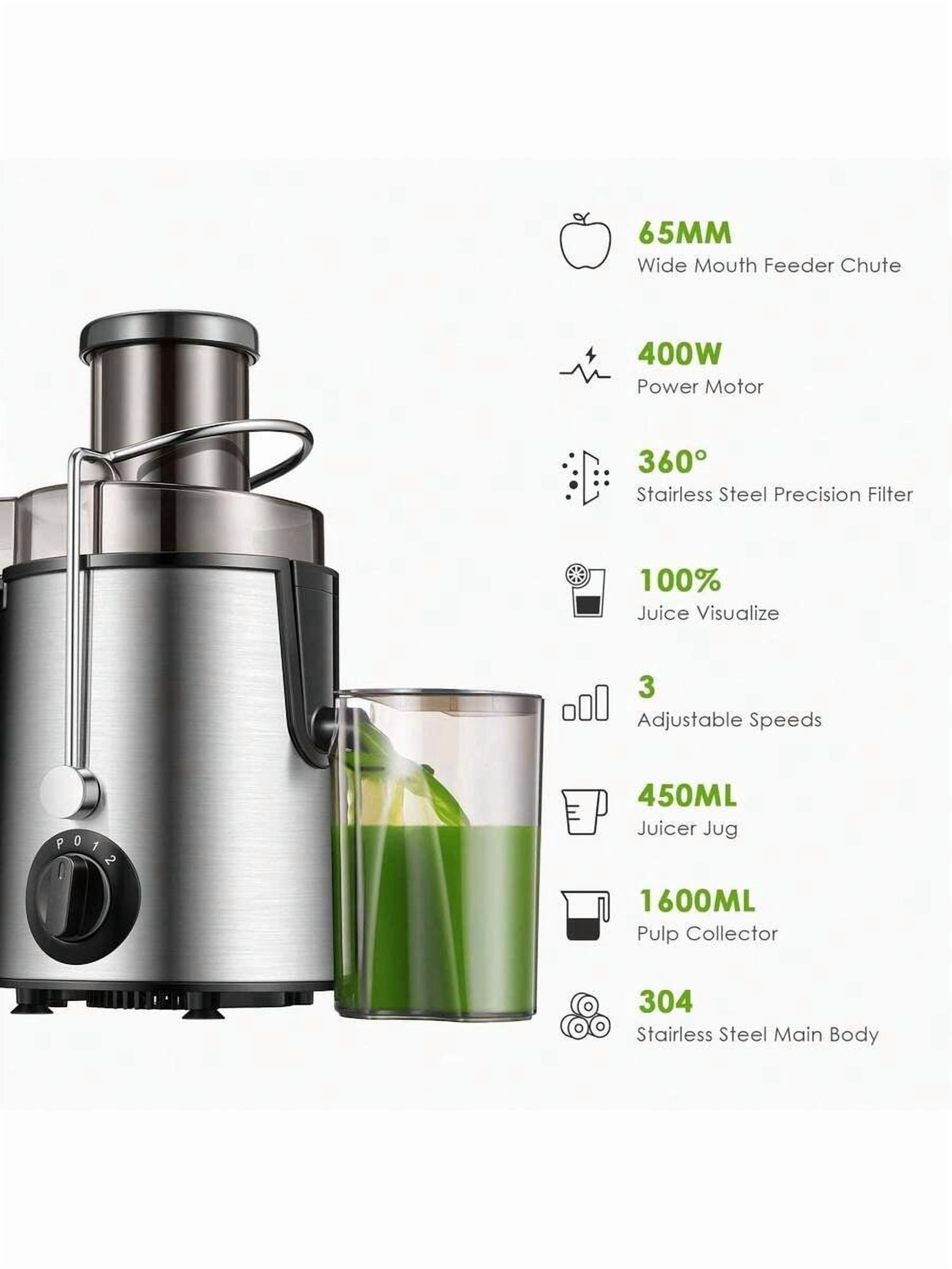 Juicer Machines,3 Speed Control,Juicer Whole Fruit And Vegetables, Centrifugal Juicer Extractor Max Power 400W,Cleaning Brush And Juicing Recipe Included