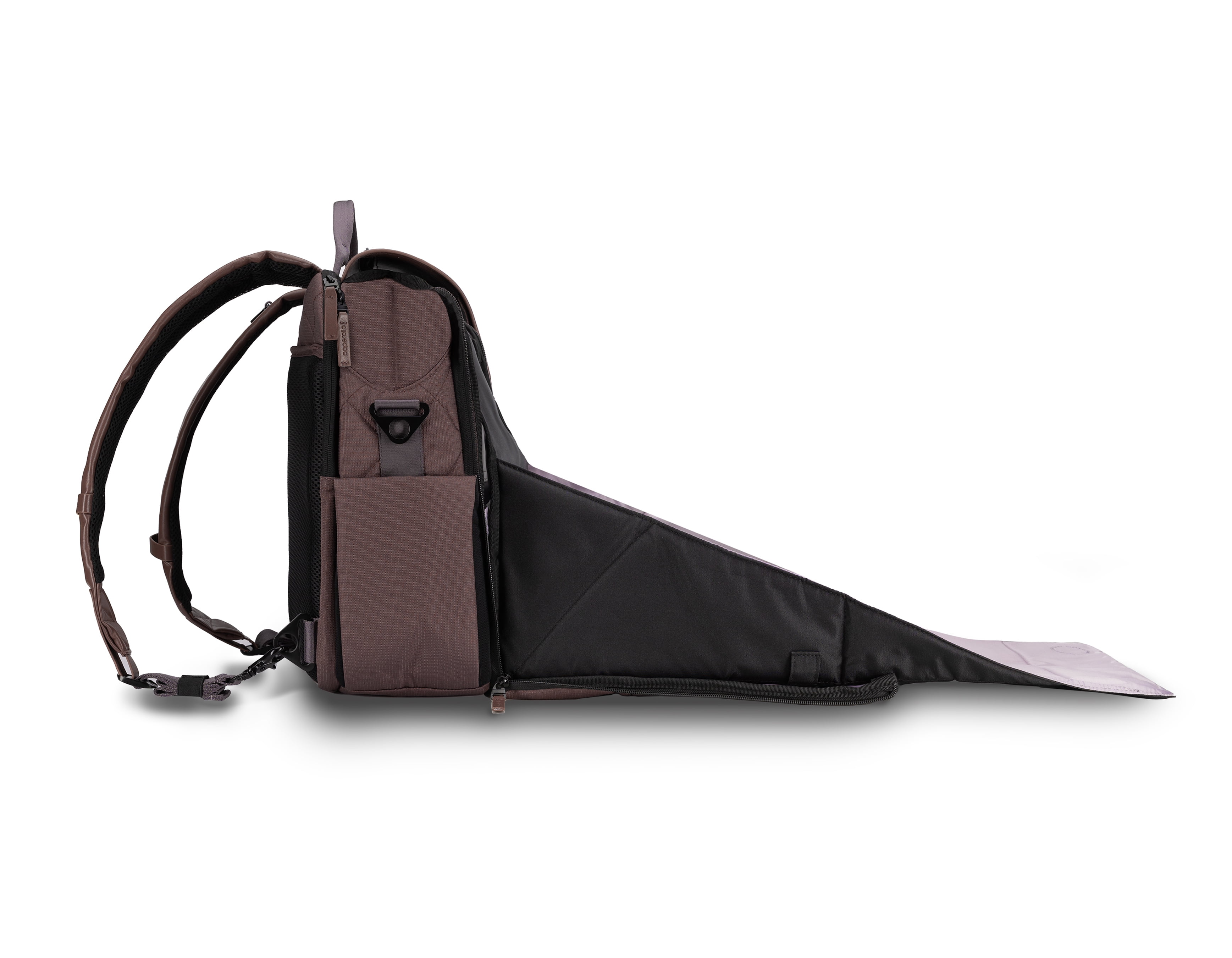 Paperclip Willow Diaper Bag Backpack with Fold-Out Changing Station, Baked Oak Brown