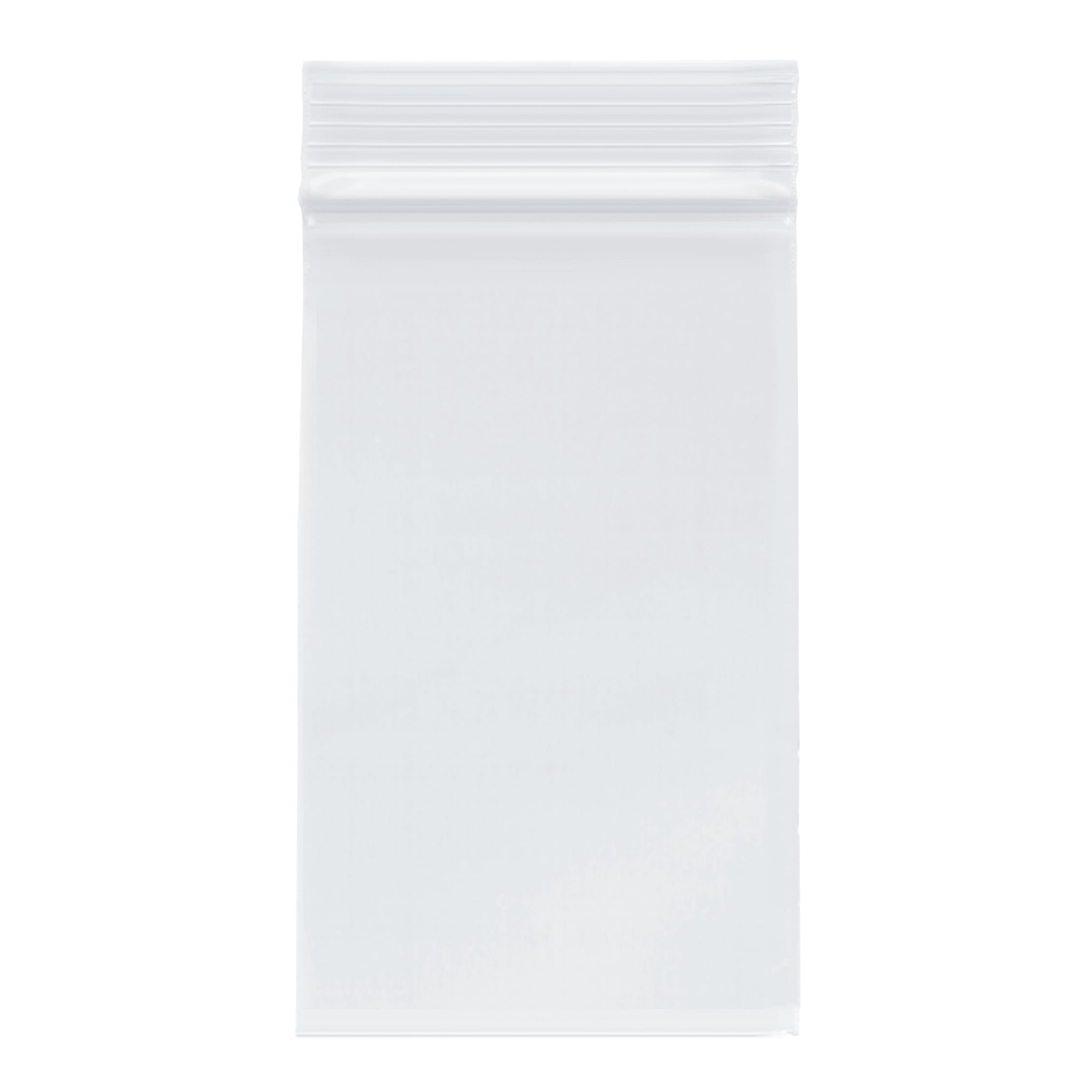 Clear White Block Plastic Reclosable Single Zip Poly Bag 3x5-2 mil 200 Pack 