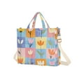 thumbnail image 7 of FORMRS Womens Corduroy Tote Bag Crossbody Shoulder Handbag with Pocket, Blue Flowers, 7 of 7