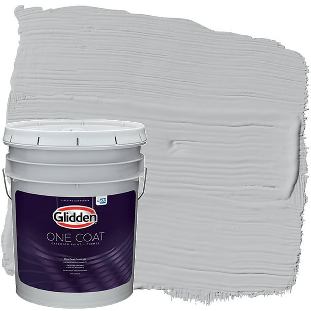 Glidden One Coat Exterior Paint and Primer, Whirlwind / Gray, 5 Gallons