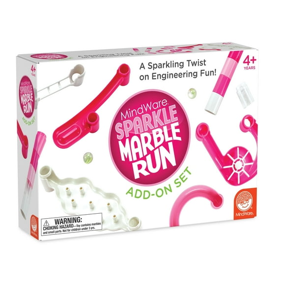 MindWare Sparkle Marble Run 19 Piece Add-on Set, 3D Building, Ages 4 Years and Up