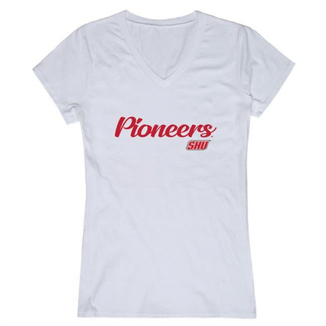 W Republic 555-372-WHT-03 Sacred Heart University T-Shirt Script pour Femmes, Blanc - Large