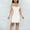 White, variant on Lilgiuy Trendy Women's Long Sleeve Diamond Round Neck Perspective Slim Dress for Boots Sandals Sneakers
