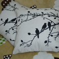 thumbnail image 2 of Juego de 2 fundas de almohada vintage con estampado de conchas, ramas de pájaros, negro, 45 x 45 cm JAMW Sencillez, 2 of 4