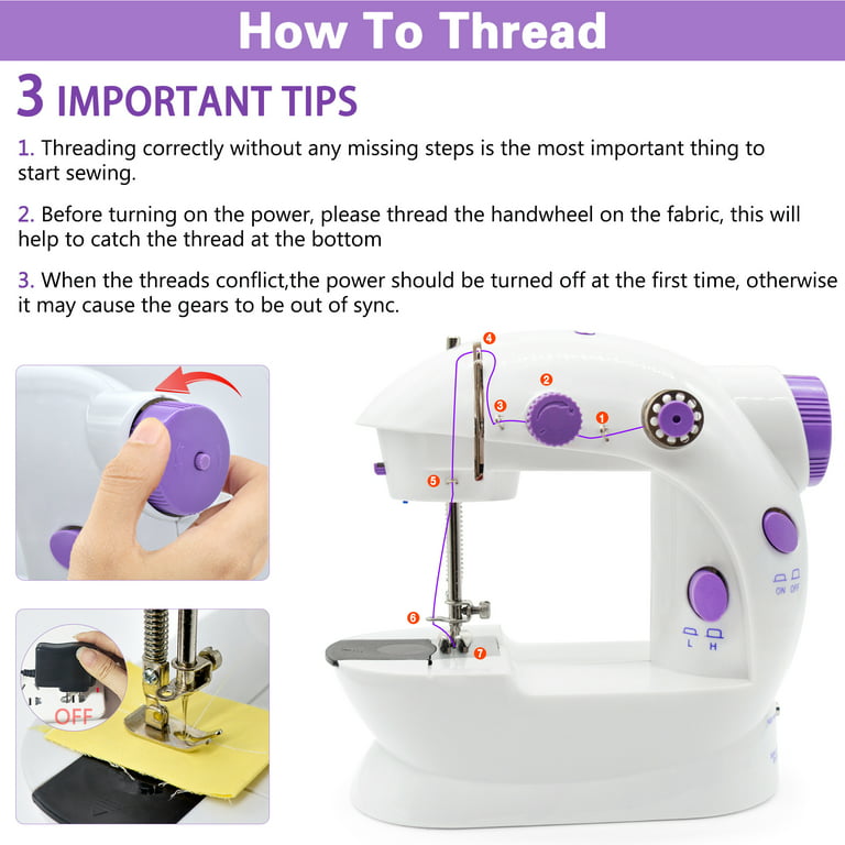 Mini Sewing Machine for Beginners, 122-Piece Portable Sewing Machine, Dual  Speed Small Sewing Machine, Adults and Kids Sewing Machine, Travel Beginner