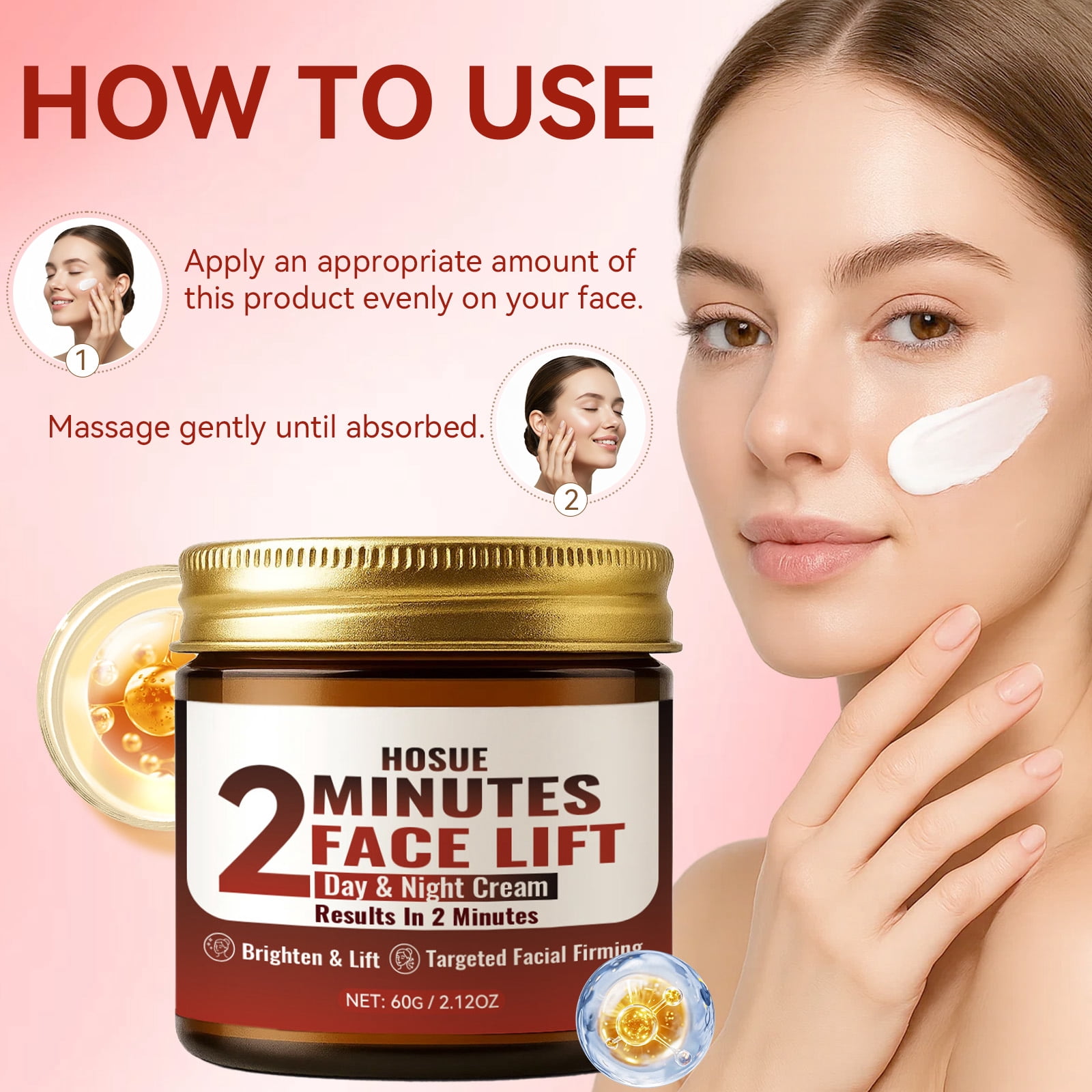 2-Minute Facial Lifting, Firming, and Moisturizing Cream 3pcs
