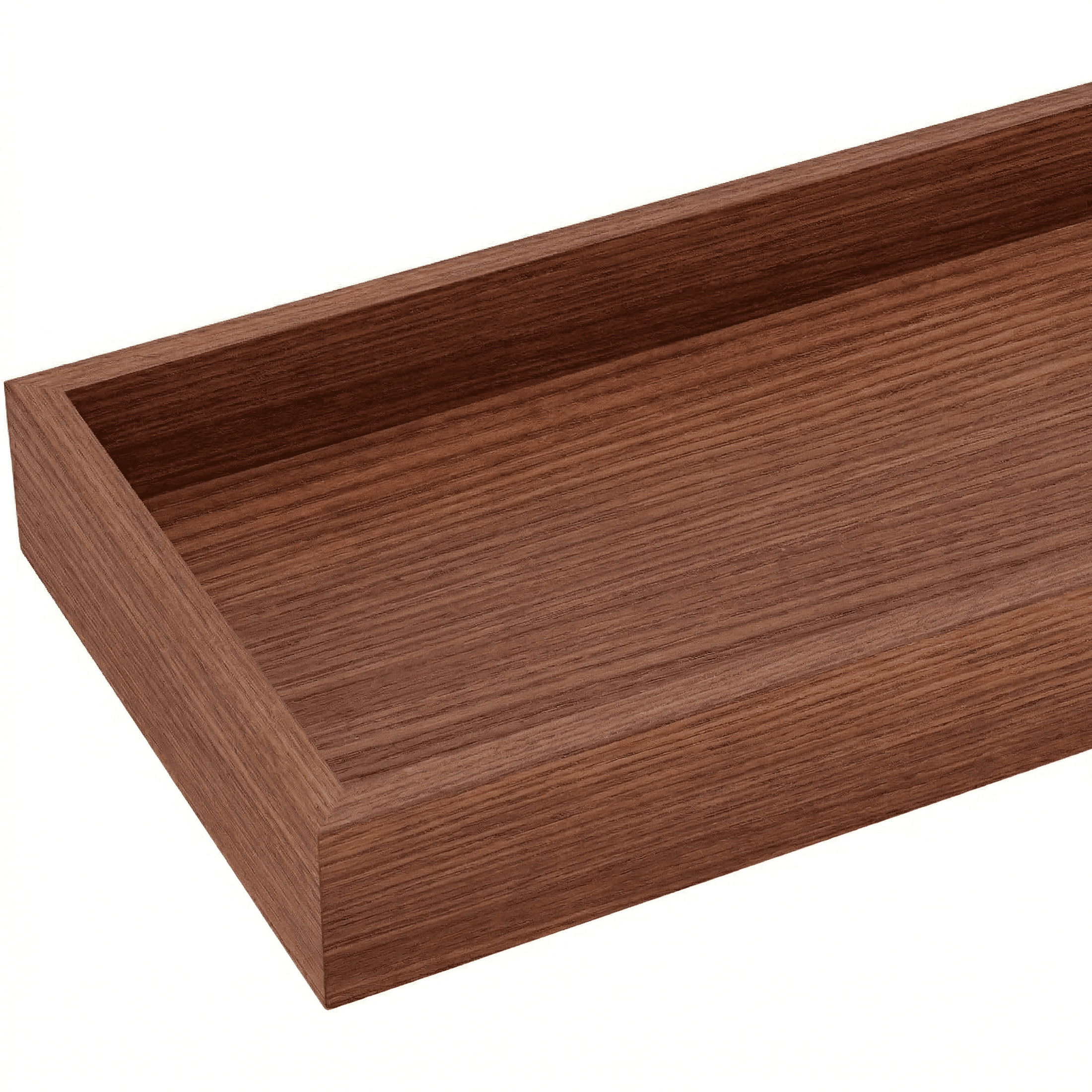 Mifurn 15.7" Floating Shelves for Wall, with Raised Lip, Set of 2, Walnut