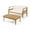 Teak Finish/ Cream, variant on Noble House Aston Outdoor Mid-Century/Modern Wood Loveseat Set in Teak/Brown