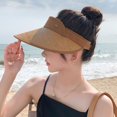 thumbnail image 4 of EFINNY Women's Hat Empty Top Hat Straw Hat Sun Protection Covering Face, 4 of 4