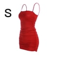 thumbnail image 1 of Vestido de verano sin mangas con cuello barco para mujer, vestido ajustado para club nocturno, rojo, S Methold AP1098-09B, 1 of 7
