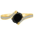 thumbnail image 6 of Mauli Jewels Rings for Women 1.05 Carat Oval Shape Black Onex and White Diamond Ring Prong-Setting 10K Solid Rose, White, Yellow Gold, 6 of 6