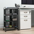 thumbnail image 3 of Mind Reader Multipurpose Rolling Cart with Drawers, Office Storage Organizer, Utility Cart, Metal, Black, 3 of 7
