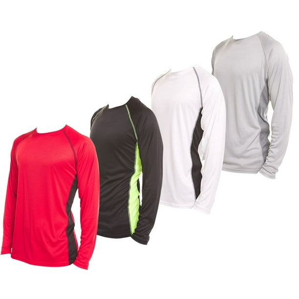 Dri-Fit Long Sleeve T Shirts for Men-4 Pack- Moisture Wicking, Quick Dry Tees (Up to 3XL) Dri-Fit Long Sleeve T Shirts for Men-4 Pack- Moisture Wicking, Quick Dry Tees (Up to 3XL)