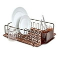 thumbnail image 1 of InterDesign Forma Lupe Kitchen Dish Drainer Rack with Tray for Drying Glasses, Silverware, Bowls, Plates - Amber/Bronze, 1 of 5