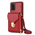 thumbnail image 2 of Samsung Galaxy S20 Case with Card Holder for Women Phone Case Wallet with Strap Credit Card Slots Crossbody Strap with Kickstand Zipper Shockproof Case For Samsung Galaxy S20,Red, 2 of 10