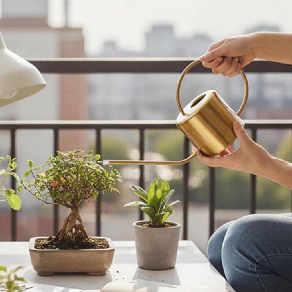Osdhezcn Indoor Watering Can for House Plant Stainless Steel Watering Can with Long Spout