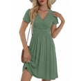 thumbnail image 3 of UVN Dresses for Women Deep V Neck Short Sleeve Summer Sundress Midi Party dress with Pocket, 3 of 9