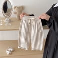 thumbnail image 2 of LIJCC Toddler Baby Girls Cotton Linen Striped Pants Spring Summer Breathable Straight Wide Leg Mosquito Proof Pants(Coffee,6-12 Months), 2 of 7