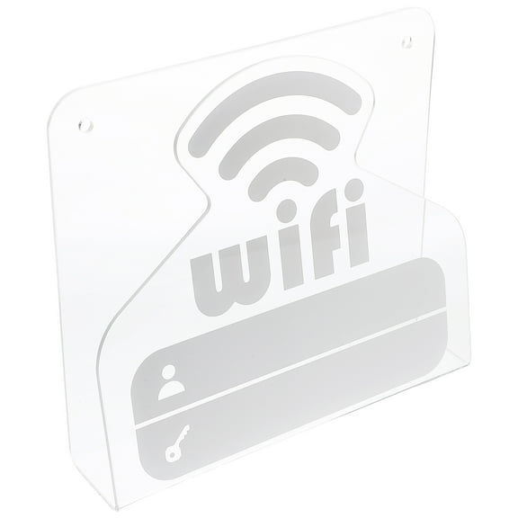 FRCOLOR Acrylic Wifi Password Sign Network Coverage Sign Desk Sign Stand Freestanding Password Sign