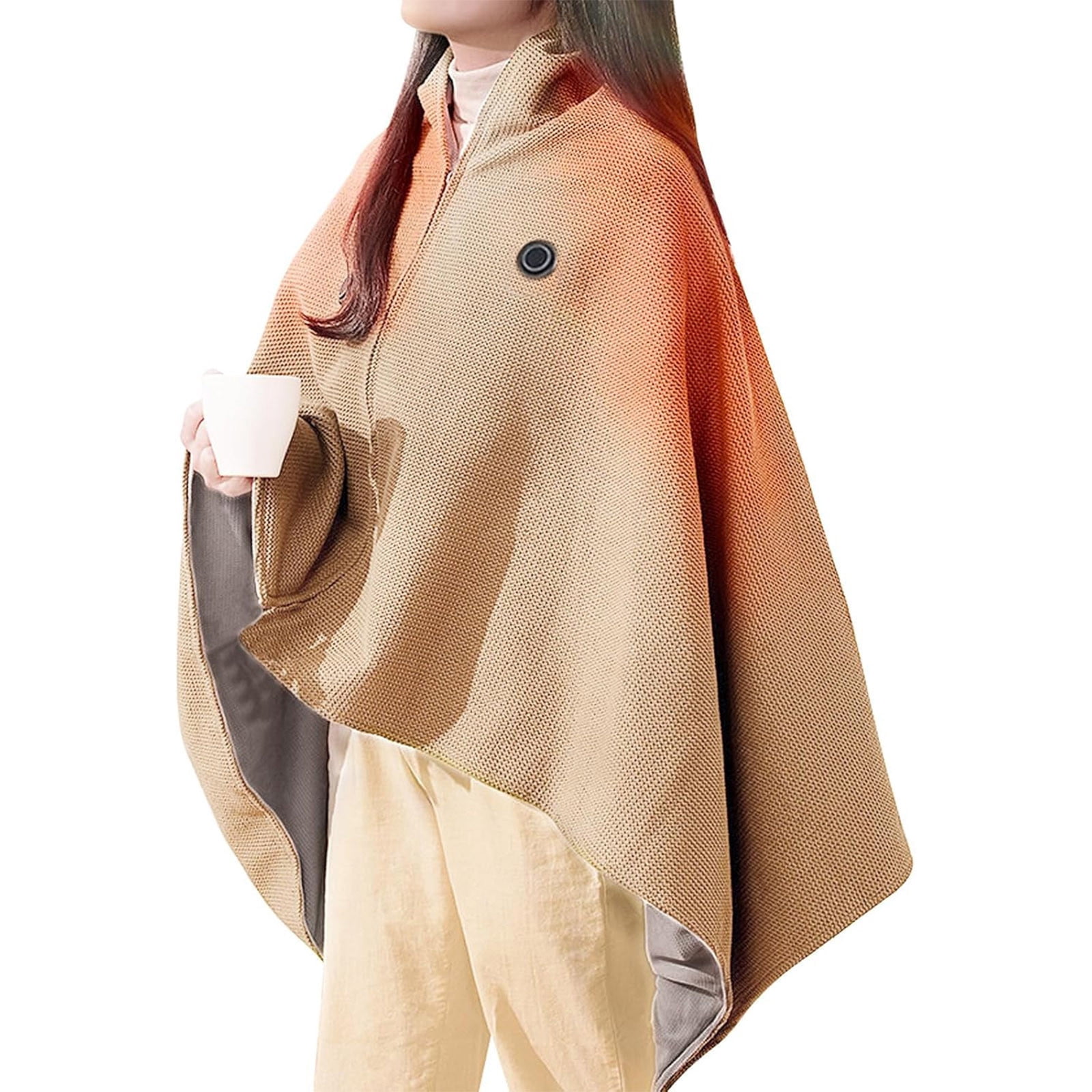 COM1950s Usb Heated Blanket for Adults,Wearable Electric Throw with 3 Heat Settings,Fast Heating Portable Shawl,Machine Washable Soft Fleece,Home Office Travel Use (No Power Bank)