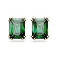thumbnail image 1 of Pendientes Swarovski Stilla Stud, color verde, talla rectangular, tono dorado, 1 of 5