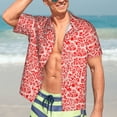 thumbnail image 5 of KLL Men's Hawaiian Shirt Short Sleeve Button Down Beach Shirts-Beef1, 5 of 5